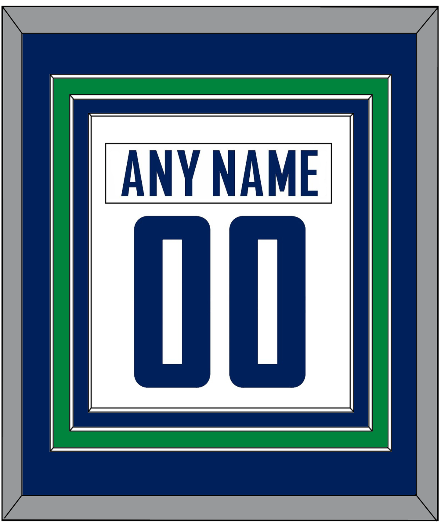 Vancouver Nameplate & Number (Back) Combined - Road White - Premier Tier 2