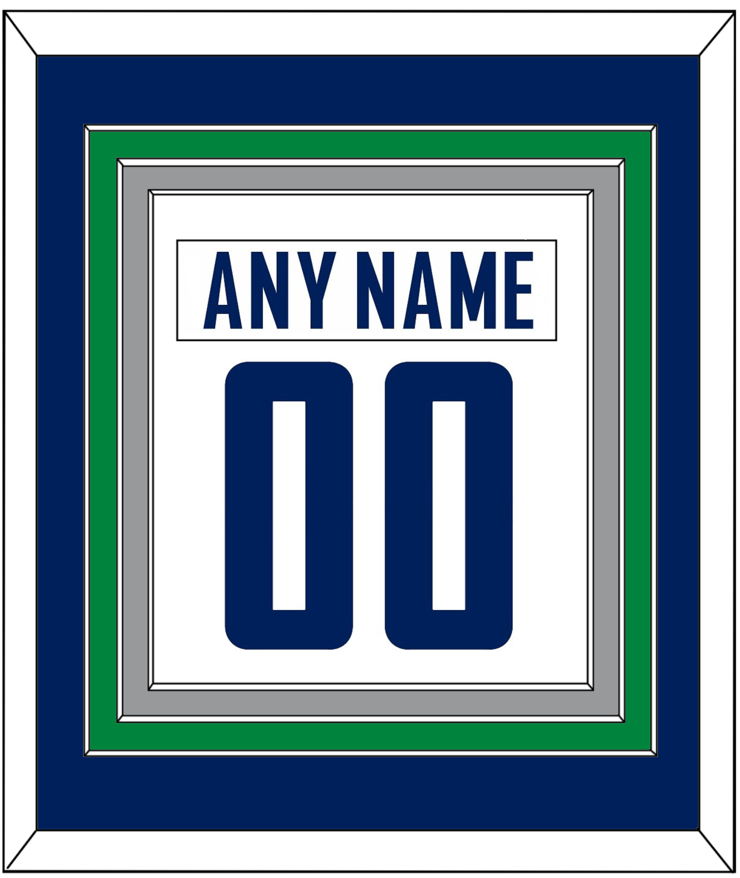 Vancouver Nameplate & Number (Back) Combined - Road White - Premier Tier 3