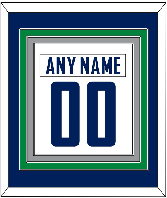 Vancouver Nameplate & Number (Back) Combined - Road White - Triple Mat 3