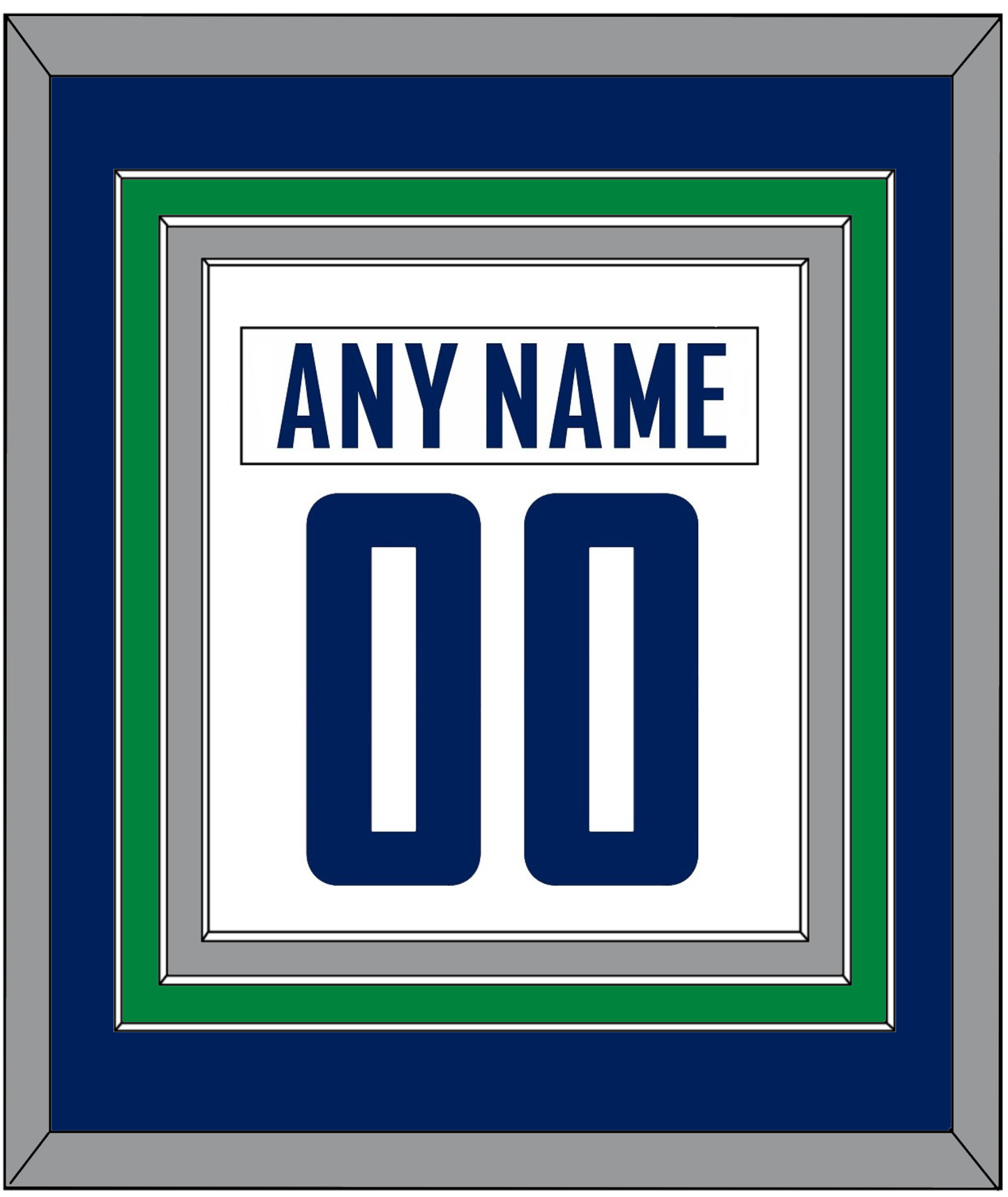 Vancouver Nameplate & Number (Back) Combined - Road White - Premier Tier 3