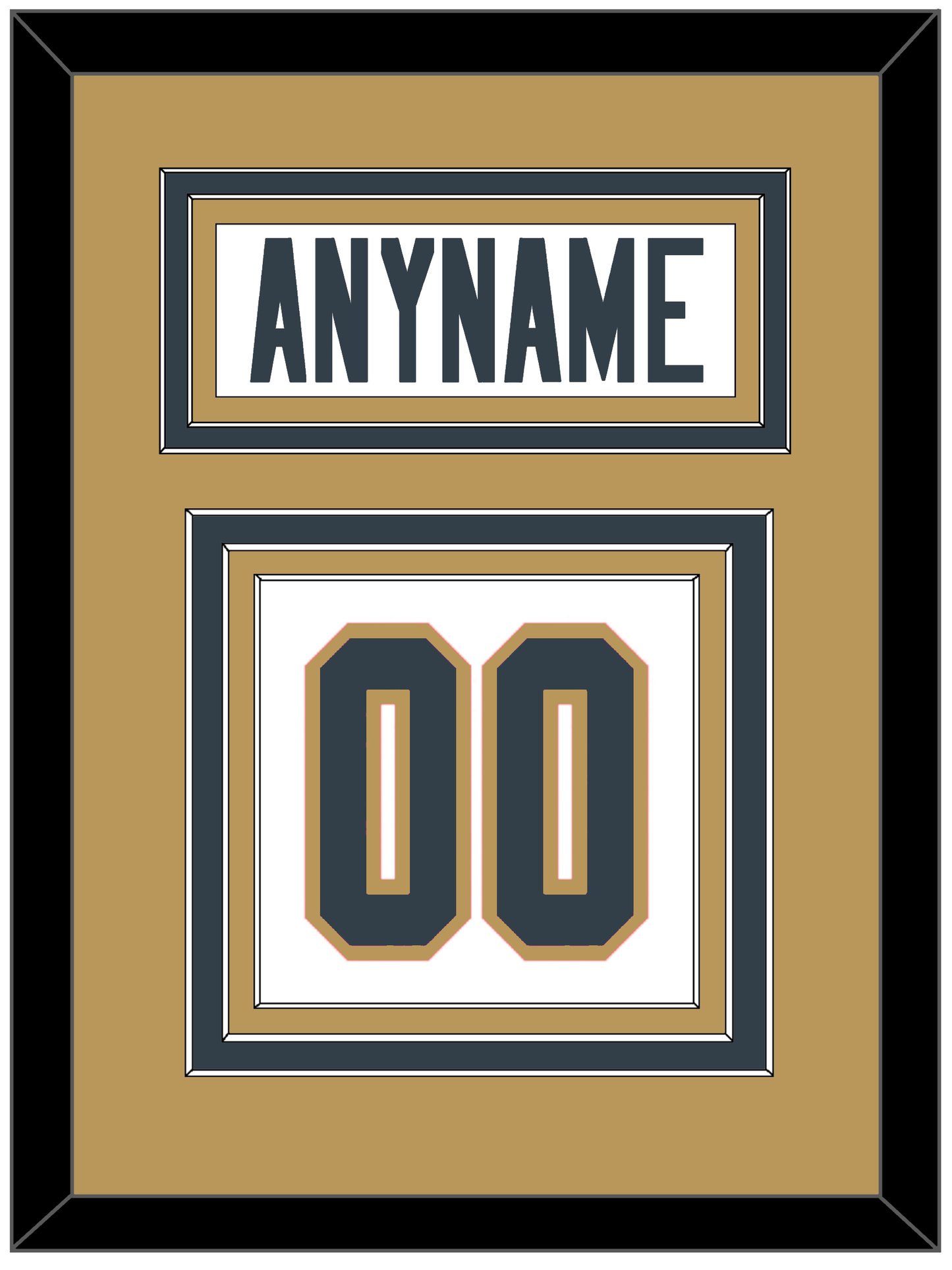 Vegas Nameplate & Number (Back) - Road White - Premier Tier 4