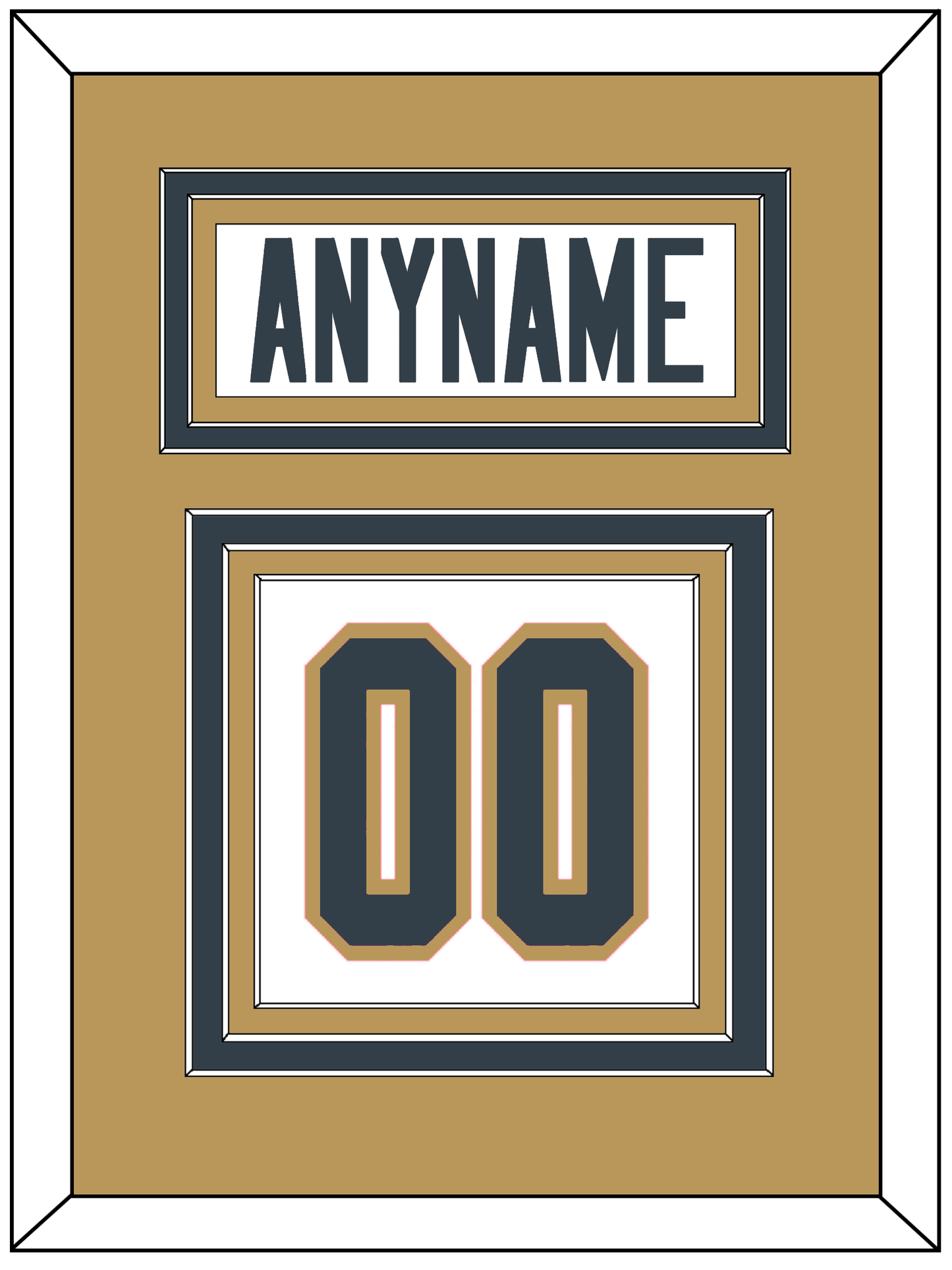 Vegas Nameplate & Number (Back) - Road White - Premier Tier 4