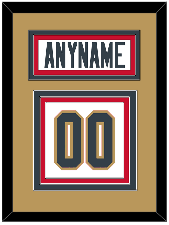 Vegas Nameplate & Number (Back) - Road White - Triple Mat 5