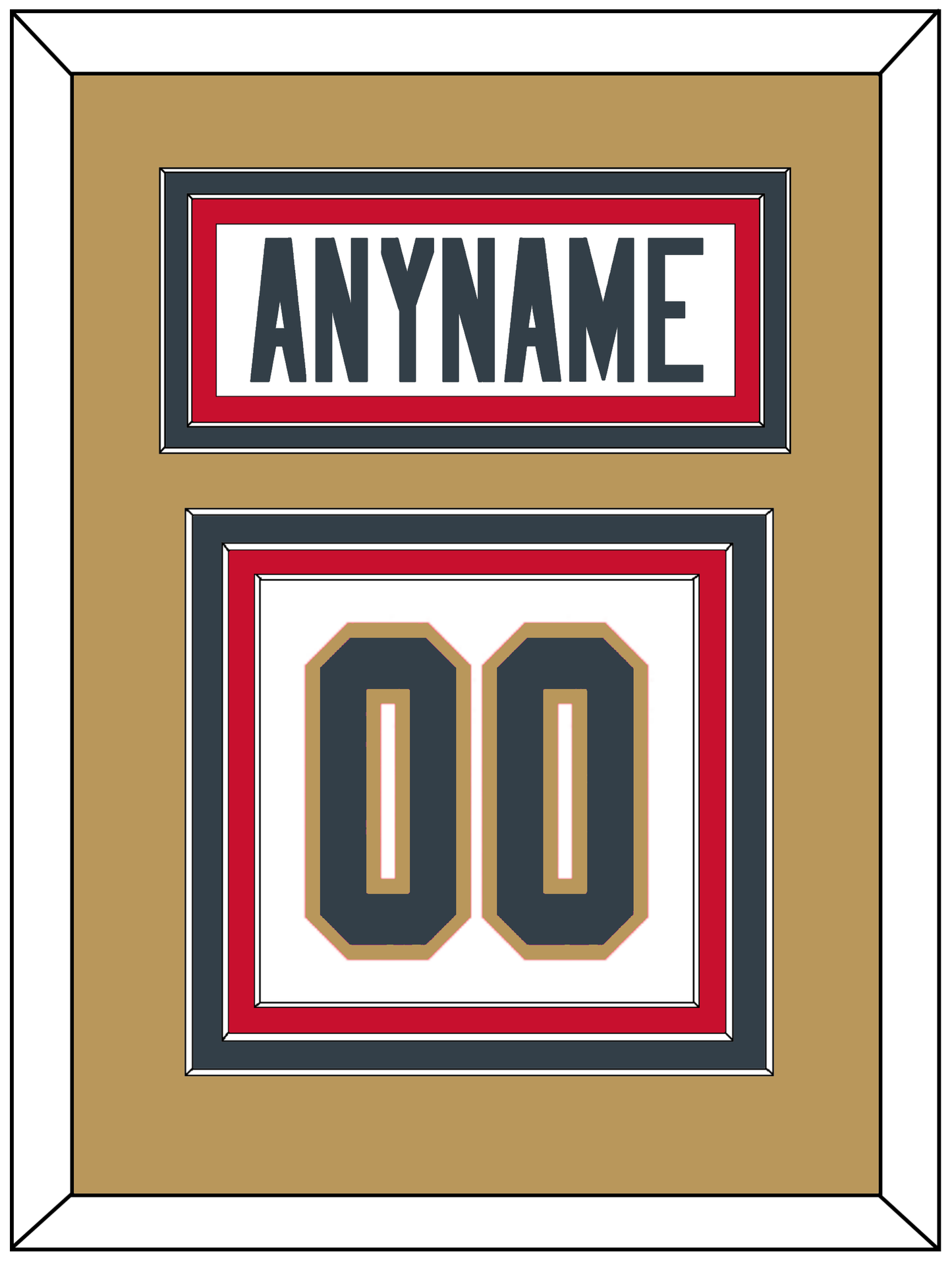 Vegas Nameplate & Number (Back) - Road White - Premier Tier 5