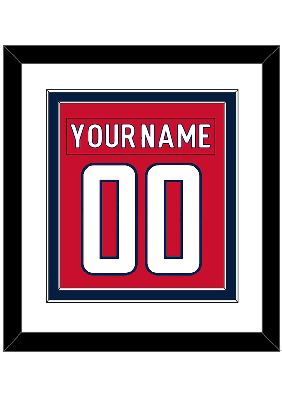 Washington Nameplate & Number (Back) Combined - Home Red - Double Mat 1