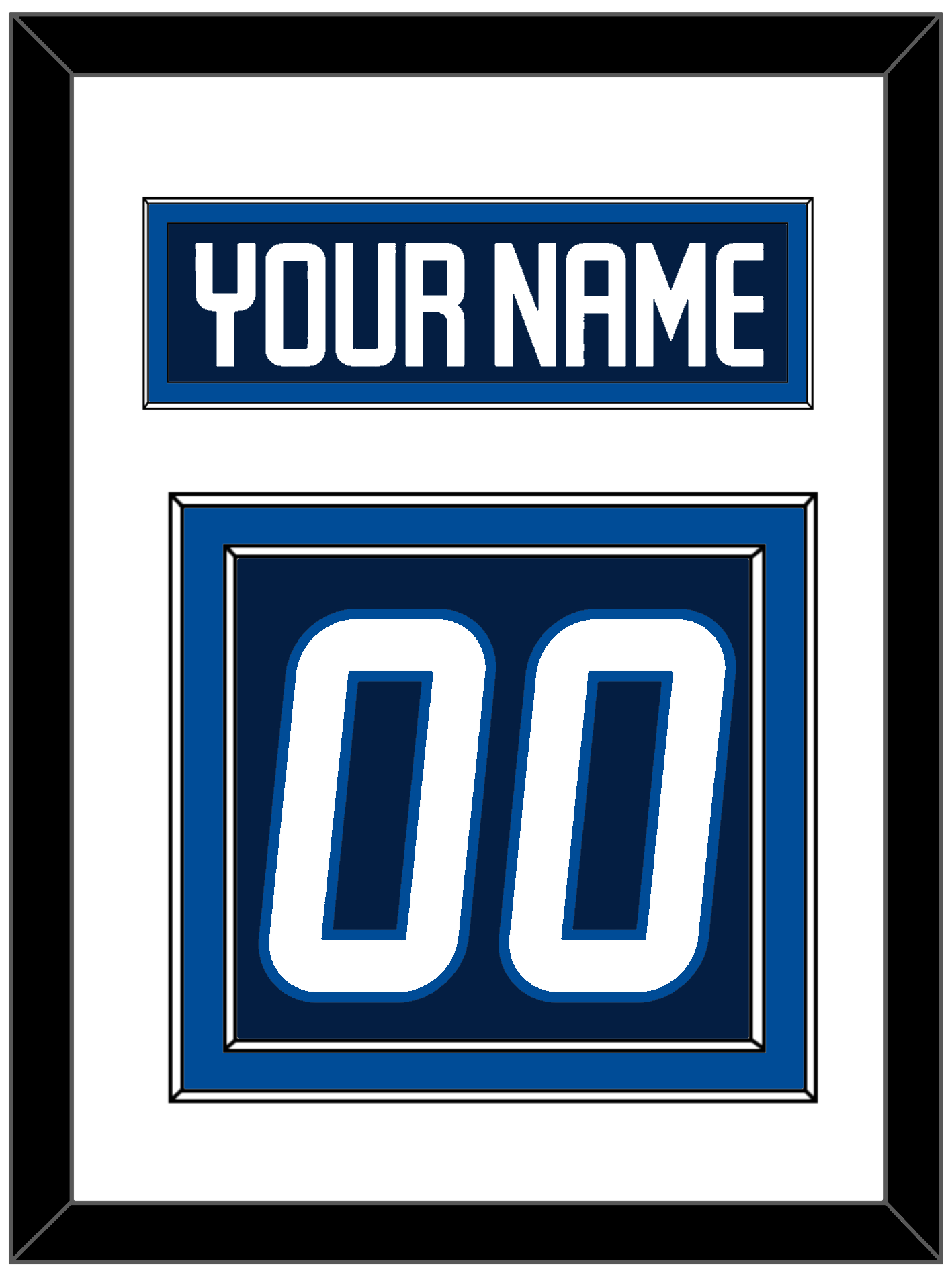 Winnipeg Nameplate & Number (Back) - Home Navy Blue - Signature Tier 1