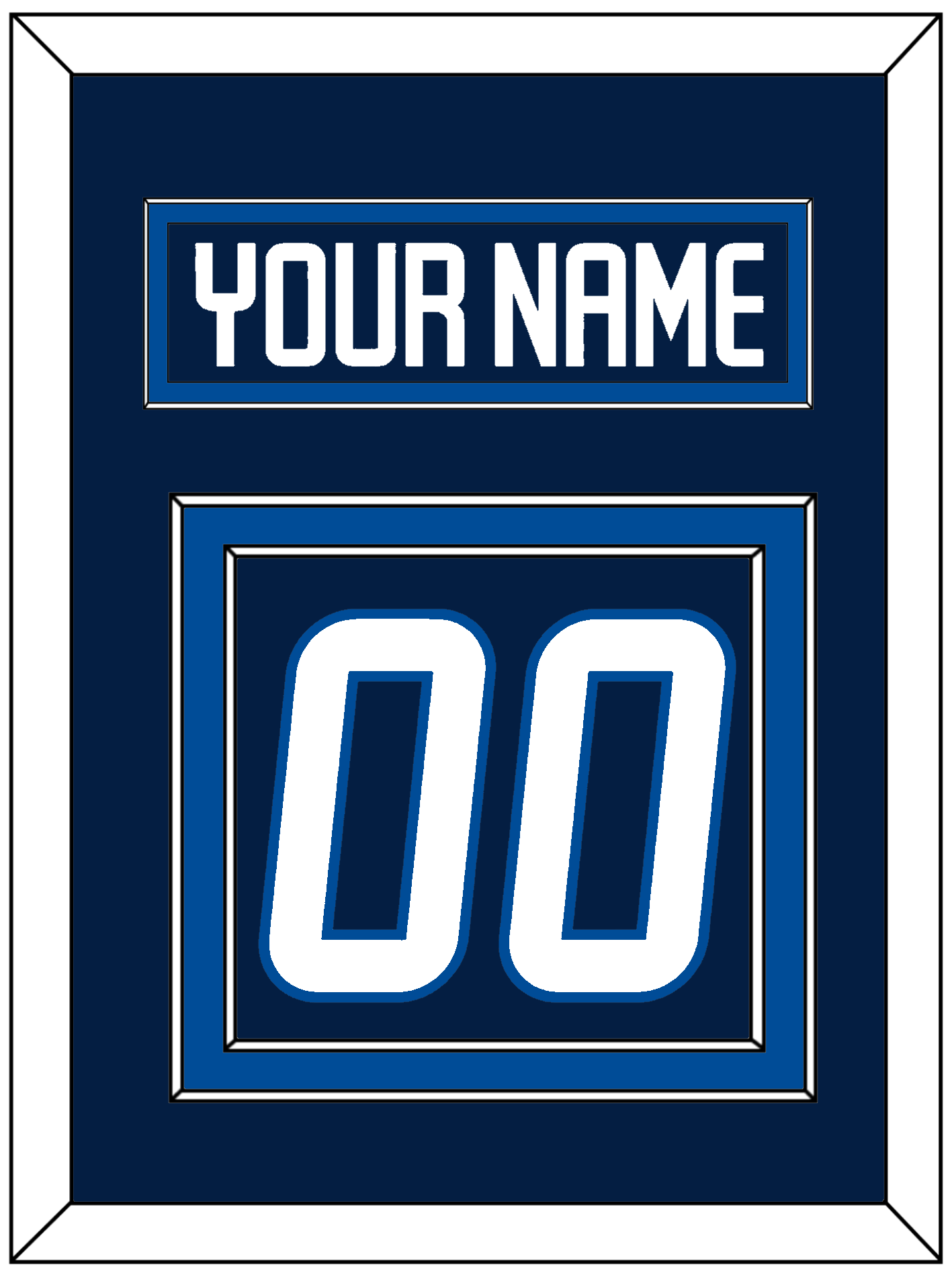 Winnipeg Nameplate & Number (Back) - Home Navy Blue - Signature Tier 2