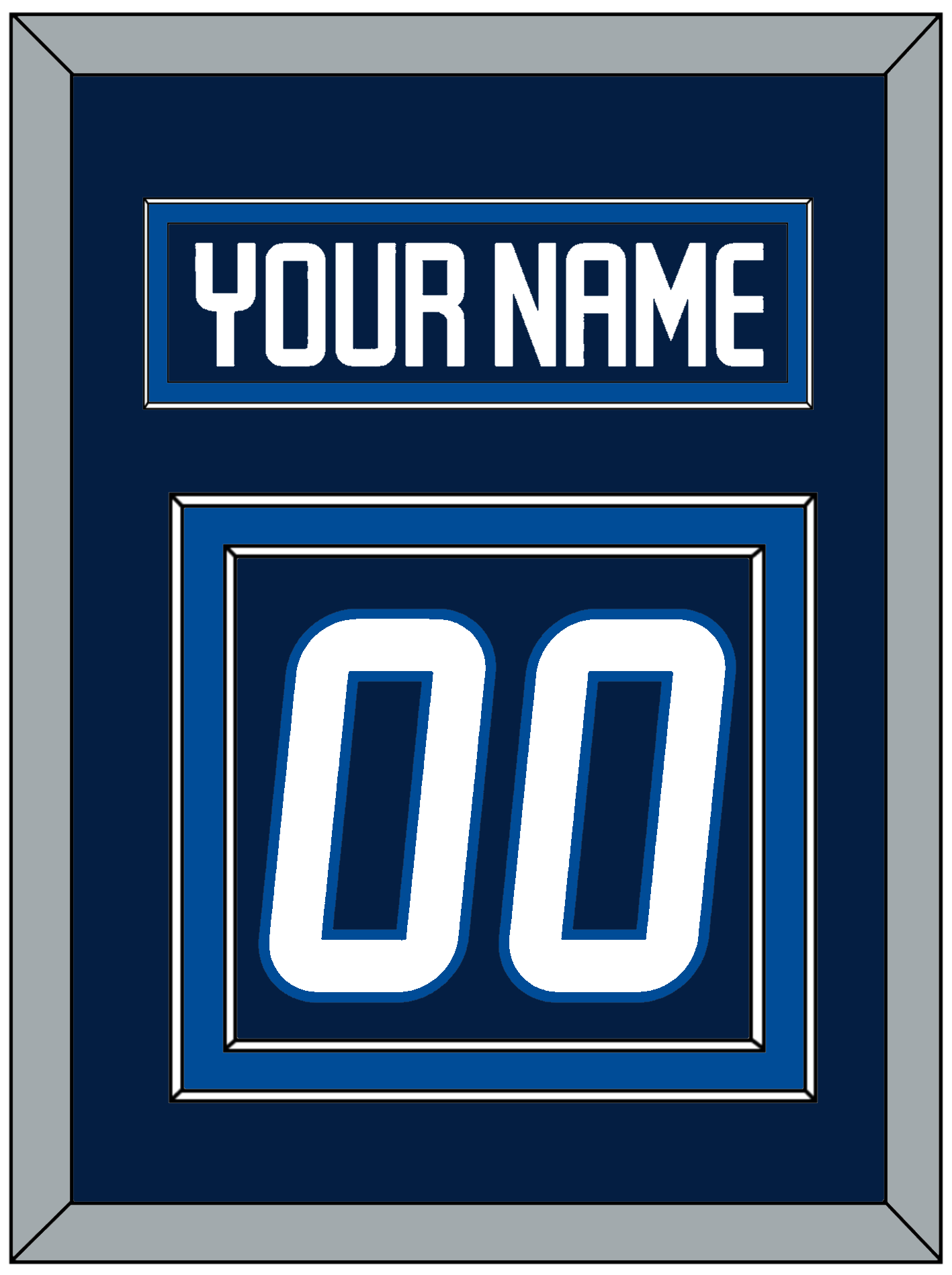 Winnipeg Nameplate & Number (Back) - Home Navy Blue - Signature Tier 2