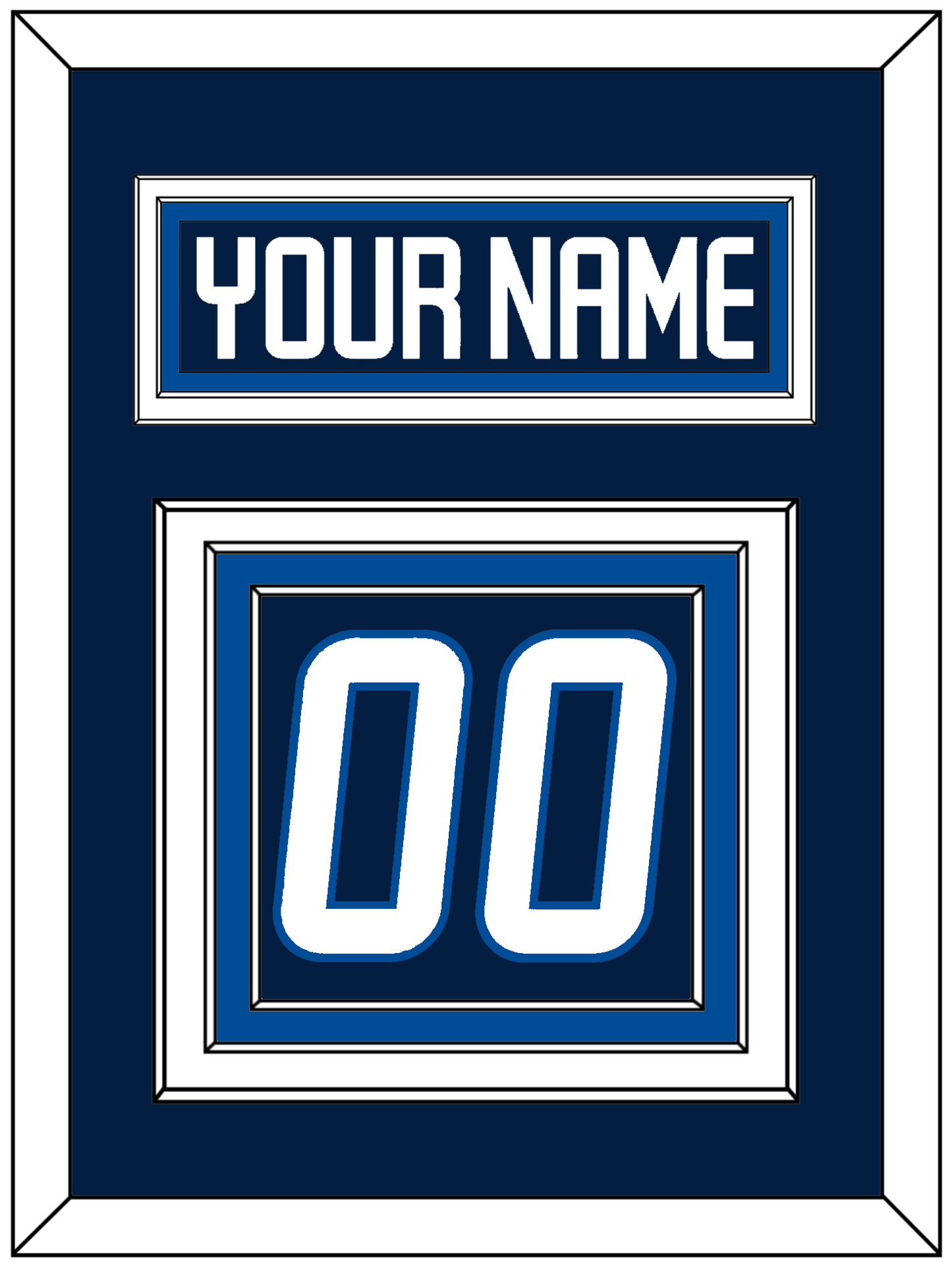 Winnipeg Nameplate & Number (Back) - Home Navy Blue - Premier Tier 2