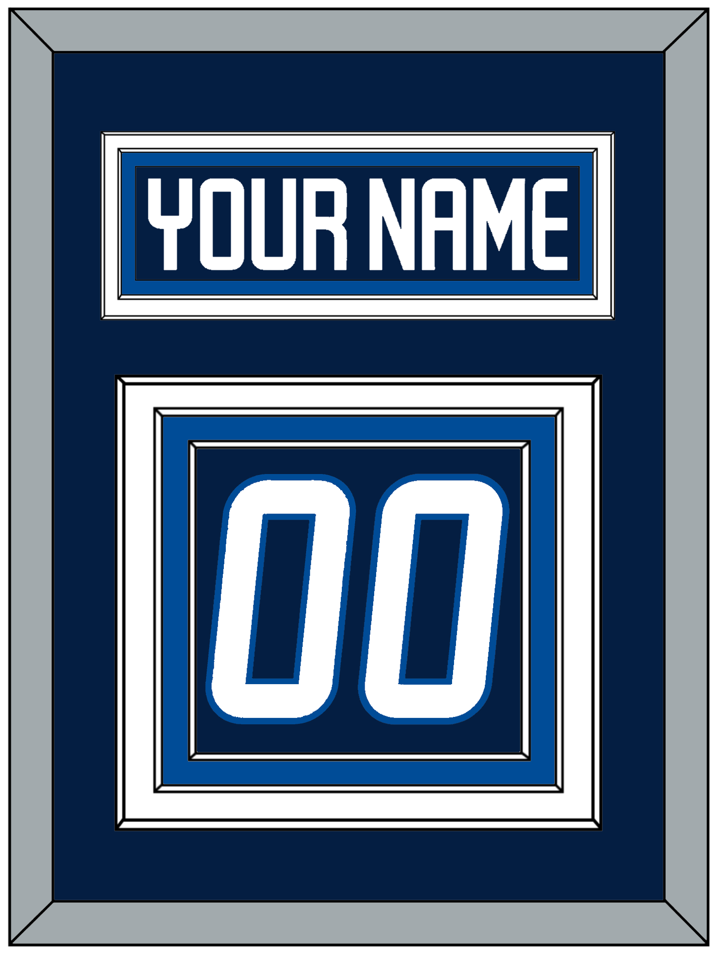 Winnipeg Nameplate & Number (Back) - Home Navy Blue - Premier Tier 2