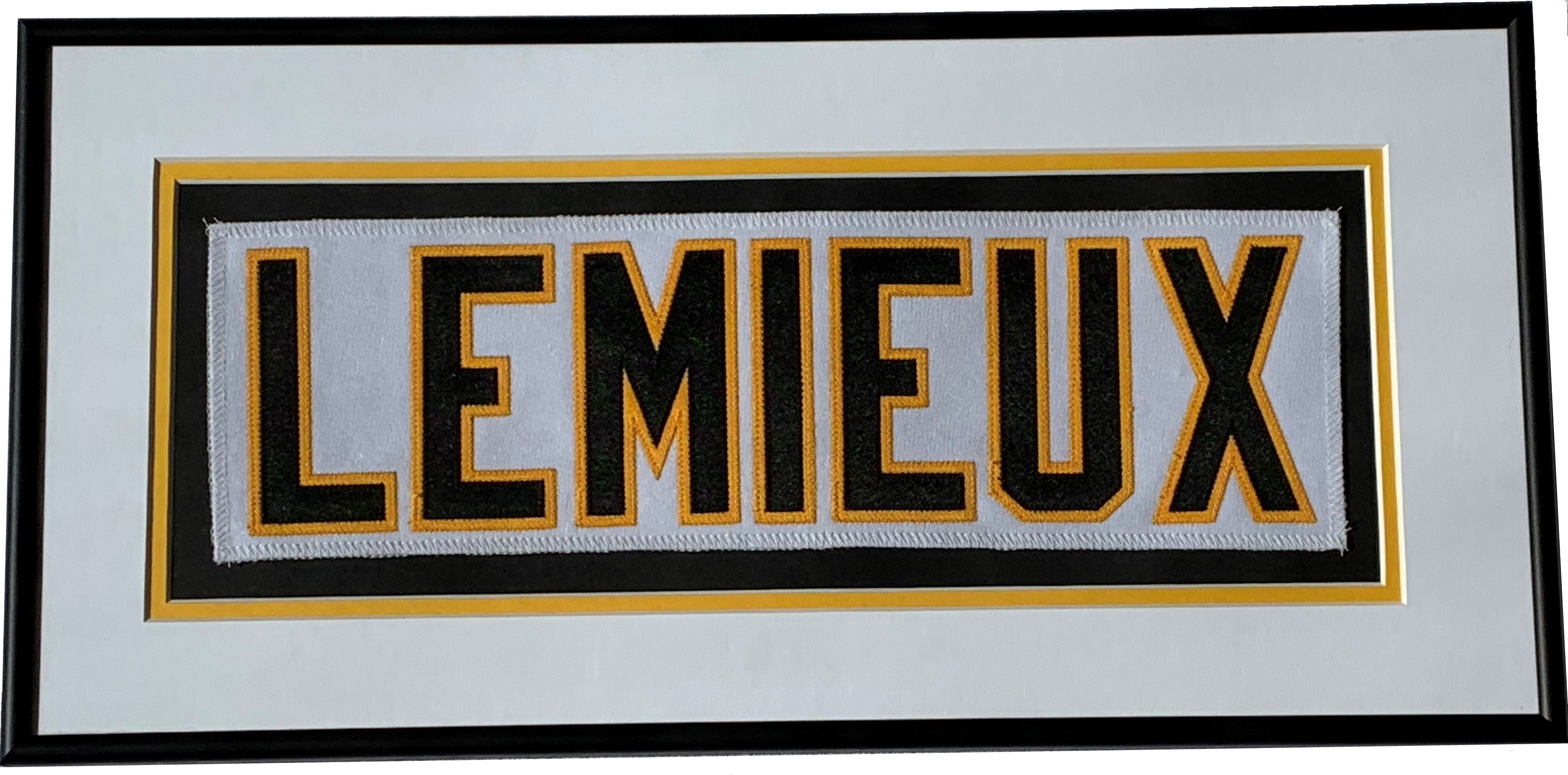 Nameplate layout — framed jersey nameplate